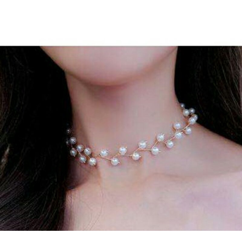 Rully68 Kalung Choker manik manik ziz zaz -kalung ala koreaa