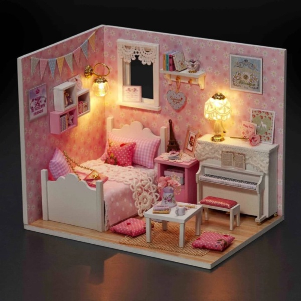 

Promo DIY Do It Yourself Miniature SunShine Princess Wooden Dollhouse Limited
