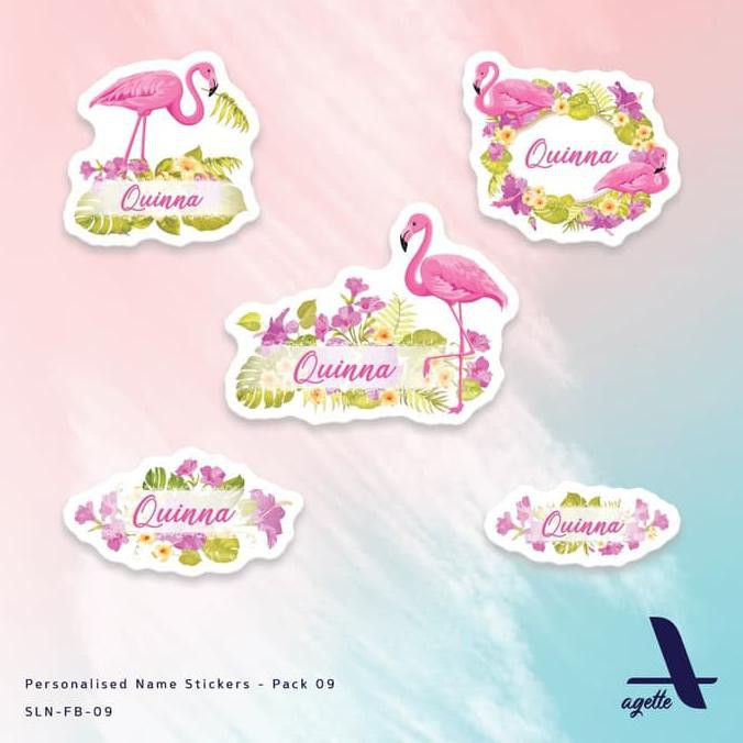 

[[BISA COD]] 120 PCS - Stiker Label Nama Flamingo Bird - 09 - Laminasi - Waterproof TERBATAS Kode