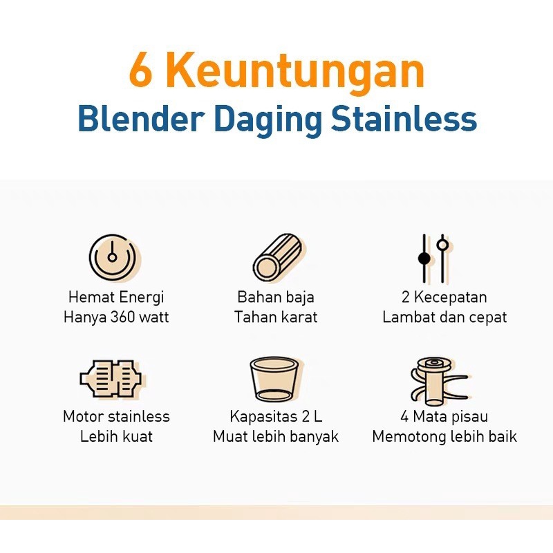 Blender Daging Stainless Elektrik  Meat Grinder Stainless Steel