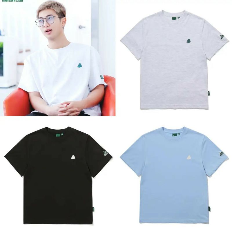 Kaos T shirt BTS Kim Namjoon RM style in the soop 2 print logo kiri + logo tangan