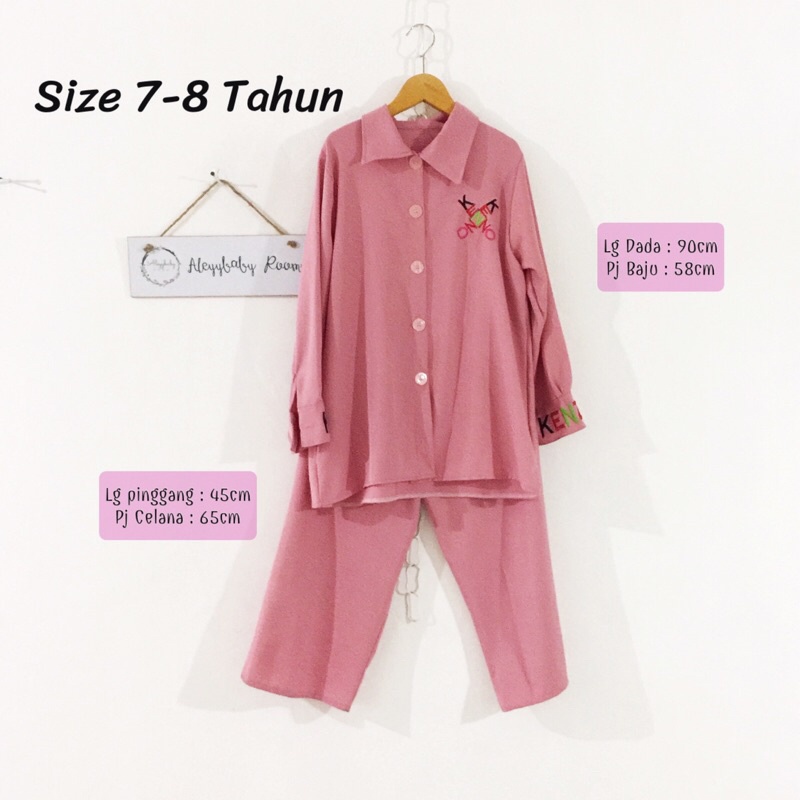 Setelan Anak SD 7-8 Tahun Pink Kenzo | Setelan Muslim | Baju Lebaran