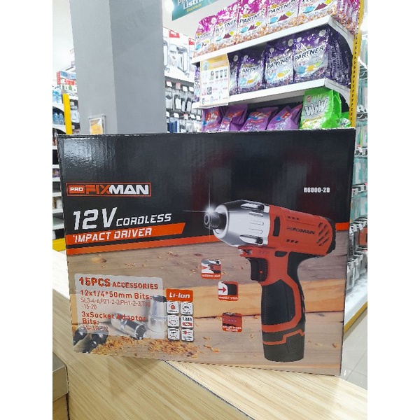 BOR LISTRIK PRO FIXMAN IMPACT DRIVER CORDLESS