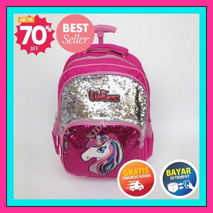 Tas Koper /Troli Tas Roda / Tas Dorong Anak Perempuan Iac Kid 105 Tas Dorong Trolley Anak Tk Unicorn