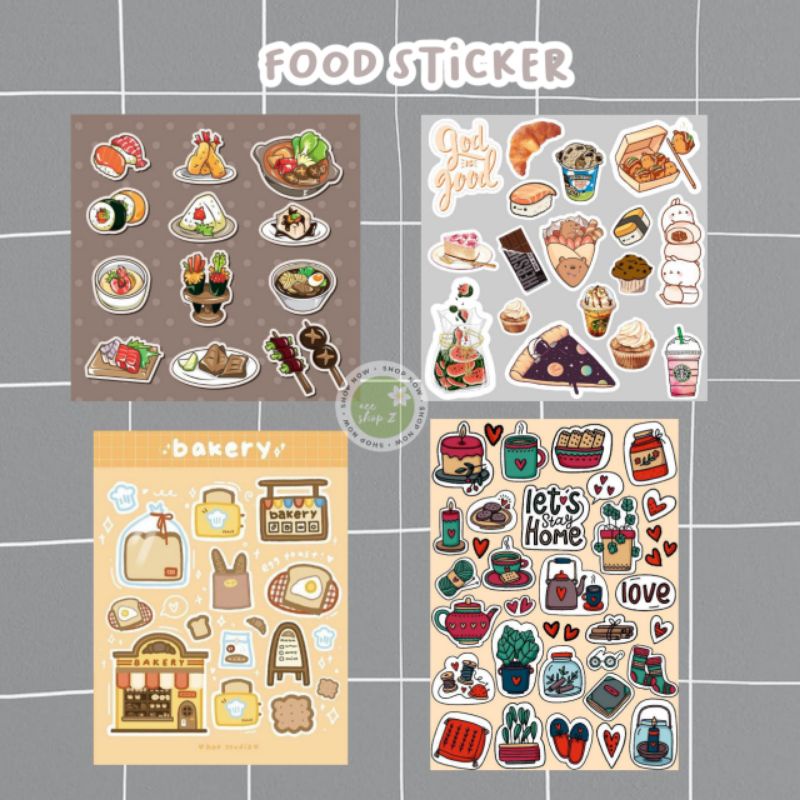 Stiker makanan lucu | stiker aesthetic | stiker imut
