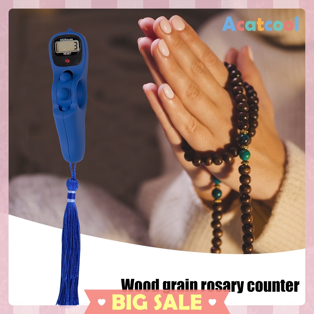 2038P LCD Digital Rosary Beads Tally Counter Tassel Decompression Tools