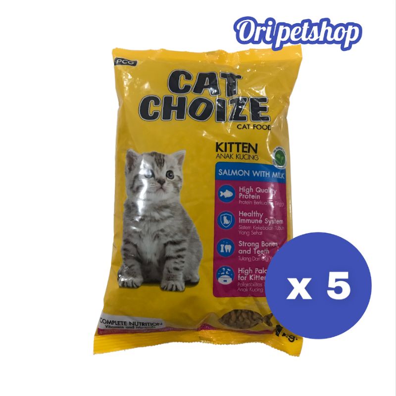 ( 5 PCS) Makanan Kucing Cat Choize Kitten Salmon 1kg - Kargo
