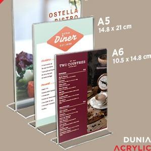 

❋ Display Menu A5 / tempat brosur / nomor meja acrylic / acrylic display ➳