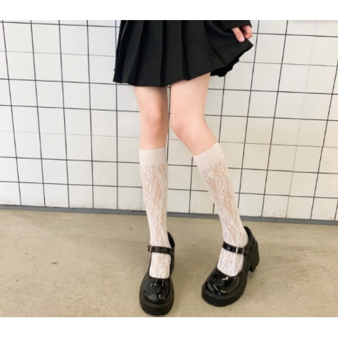 LS 20-21 Kaos Kaki SELUTUT RENDA / LOVE Transparan Cute Lolita Japan Cosplay