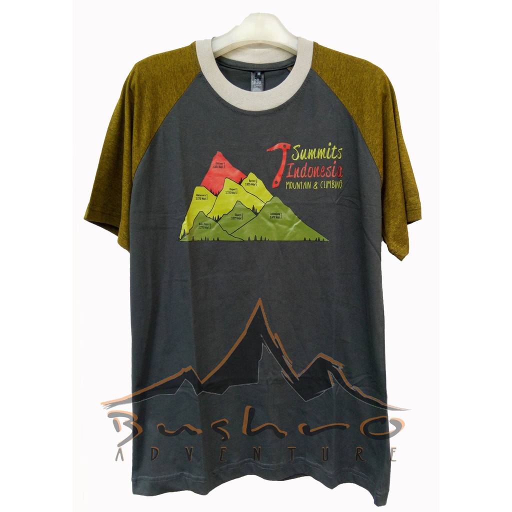 Kaos outdoor atau kaos gunung Seven Summit Indonesia abu