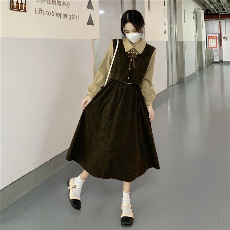 DRESS STUDENT KOREAN STYLE VINTAGE DRESS M110