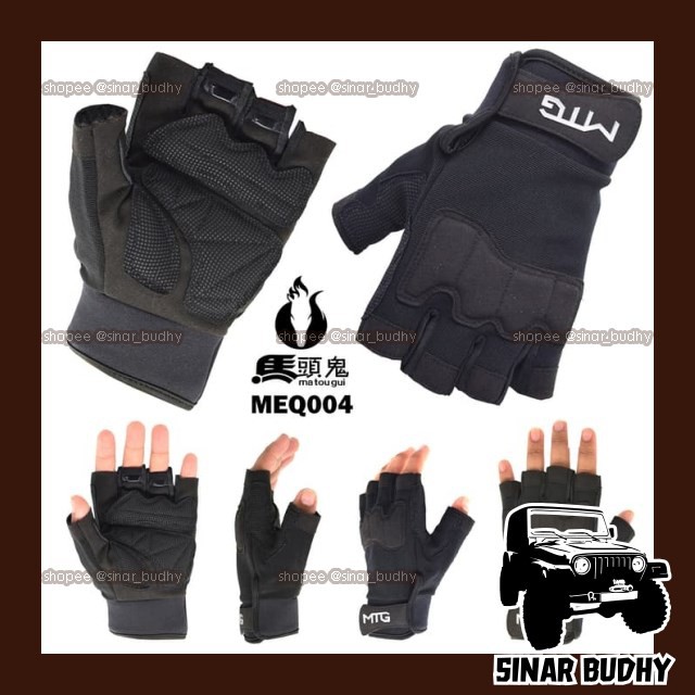 SI505 SARUNG TANGAN MOTOR SARUNG TANGAN RIDER OTO KULIT MTG004 GLOVES PENDEK HITAM PENGENDARA MOTOR