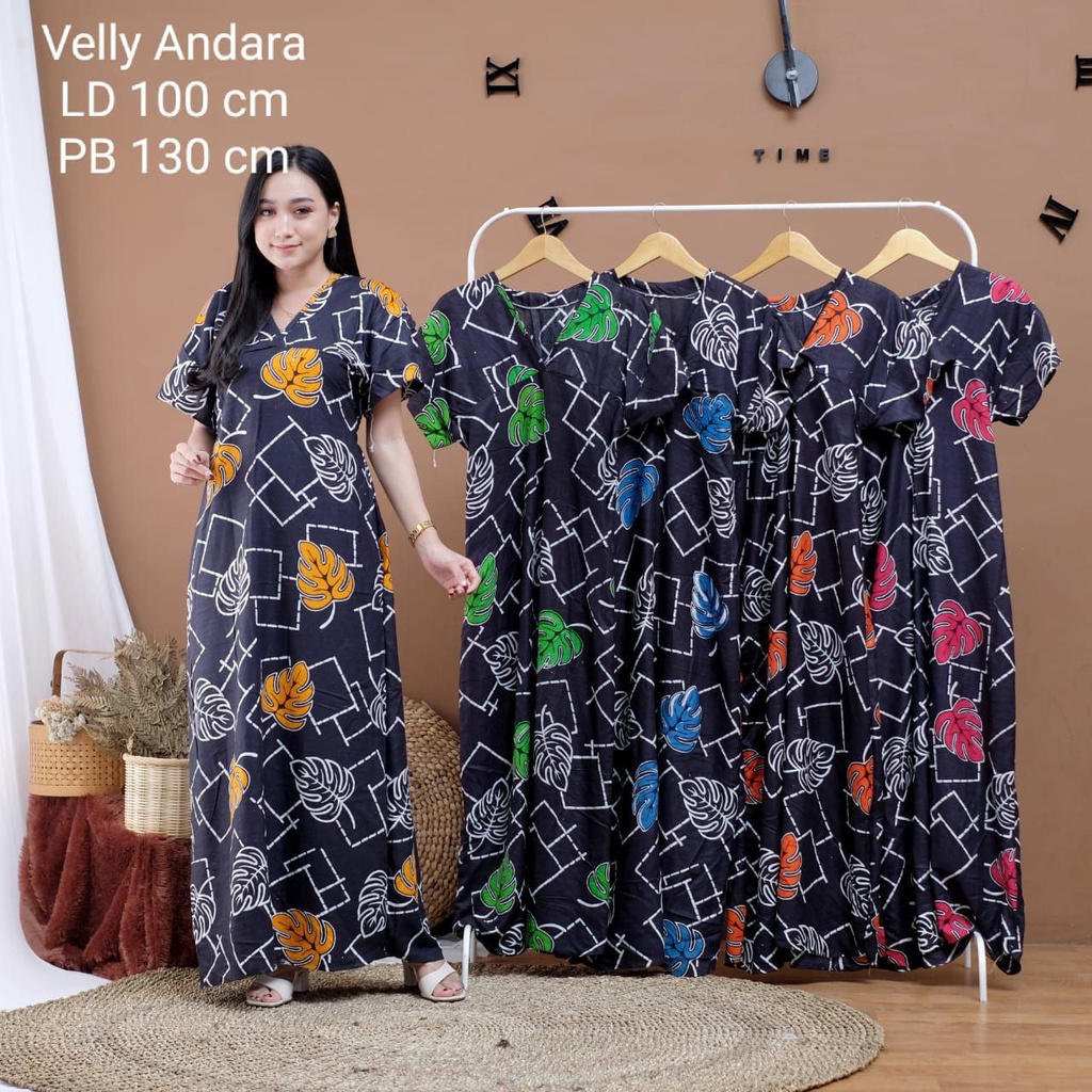 Daster long semata kaki, daster panjang kekinian - Baju Tidur Daster Panjang - Dada V-VL Andara