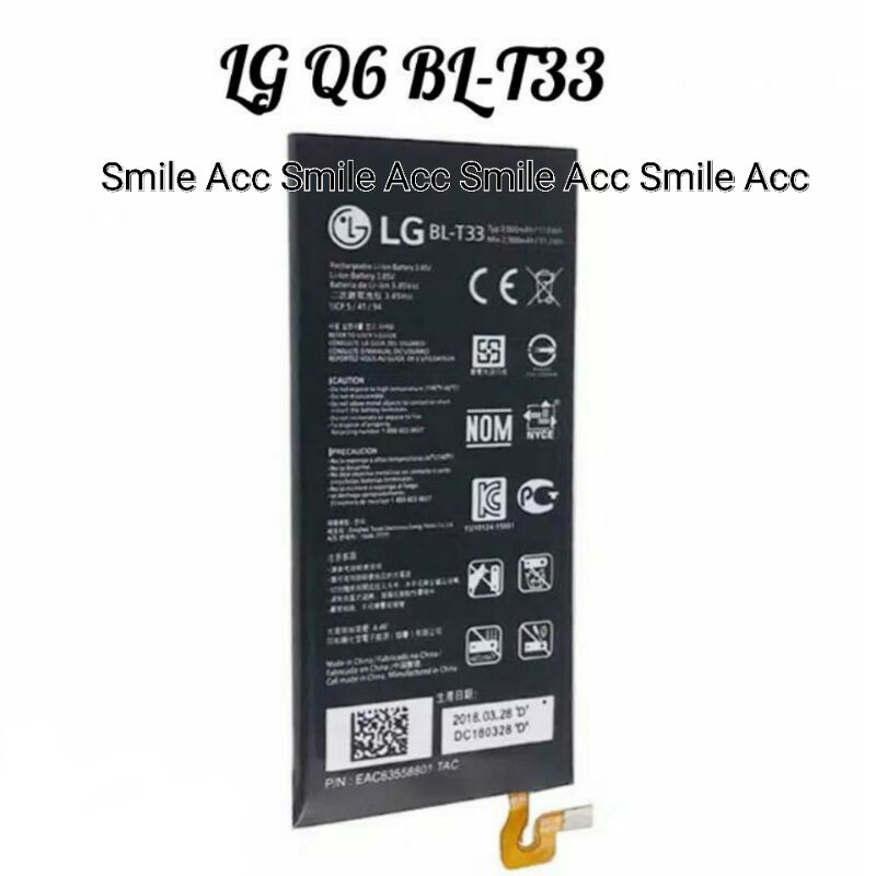 Baterai LG Q6  BL-T33  BL T33 Original 100