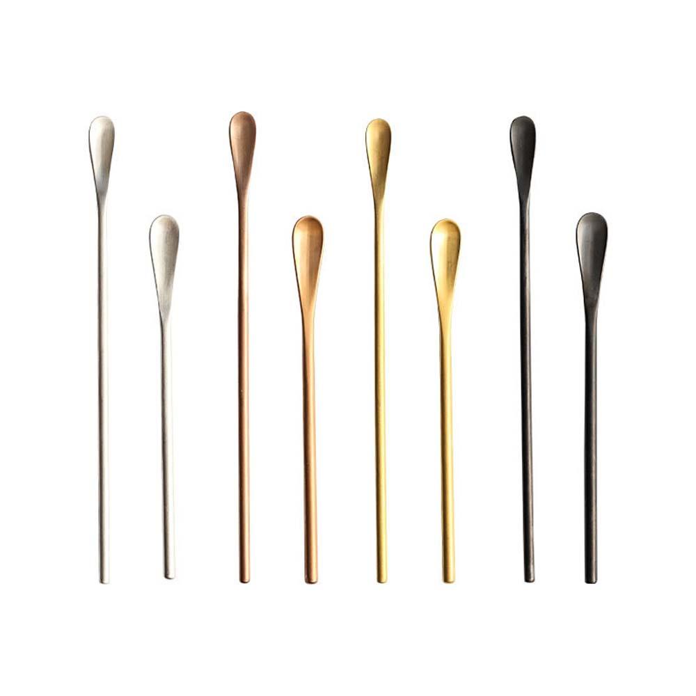 [Elegan] Sendok Kopi 1Pc Mewah Indah Pencampuran Stainless Steel Poles Gagang Panjang Dessert Stirring Stick