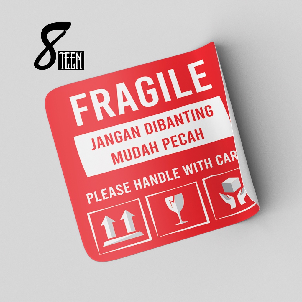 Jual Sticker Fragile Stiker Pecah Belah Sticker Pengiriman Custom Stiker Label Shopee Indonesia 2251