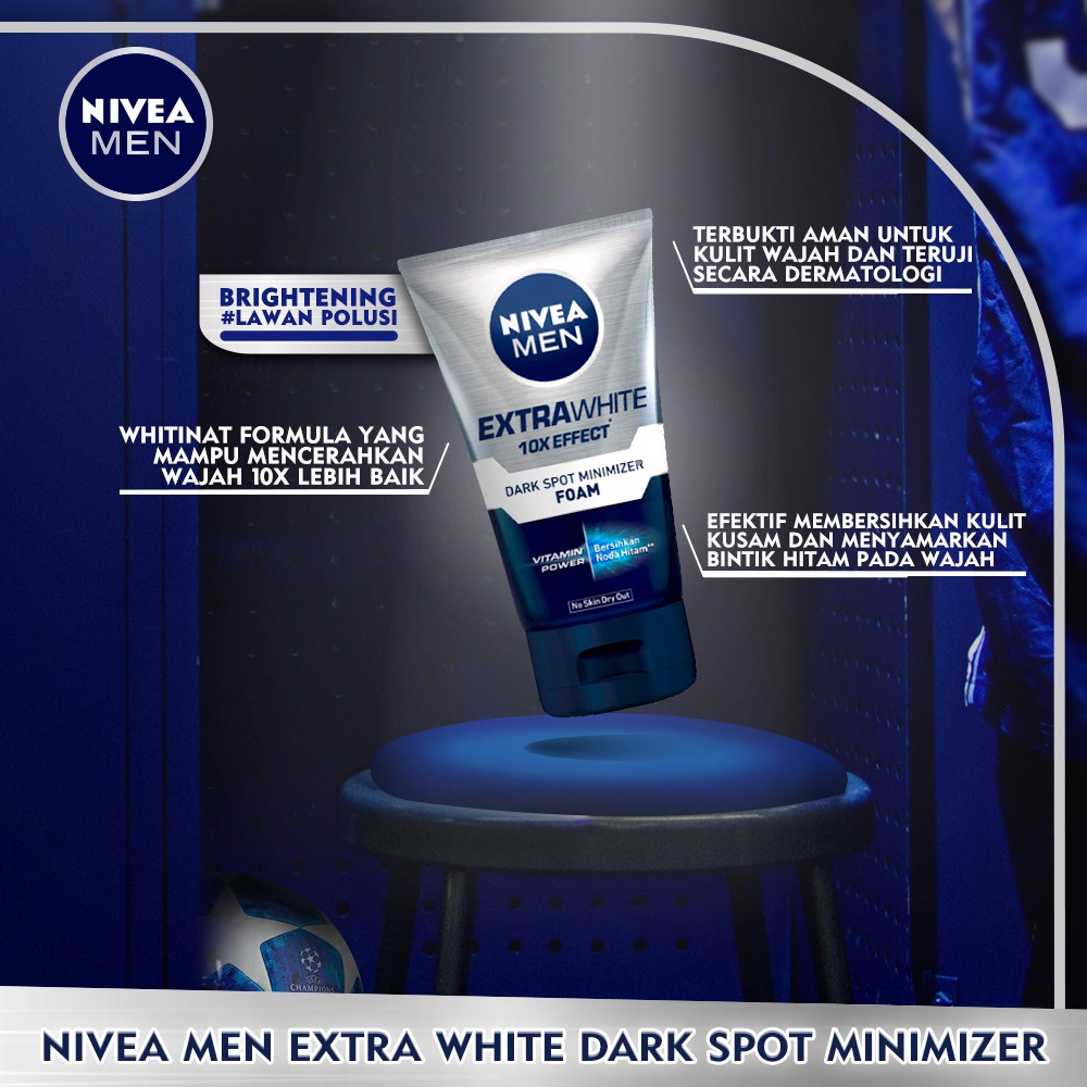 NIVEA MEN Extra White Dark Spot Minimizer Facial Foam | Serum (✔️BPOM) Halal (KIM)