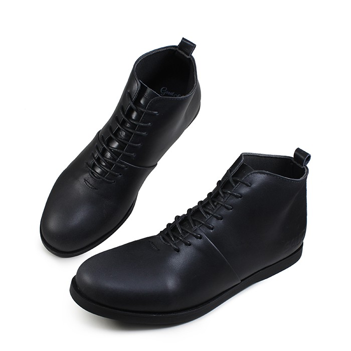 BIG SALE BRANDED !! Sepatu Pria Boots Sauqi Signore Black kulit asli