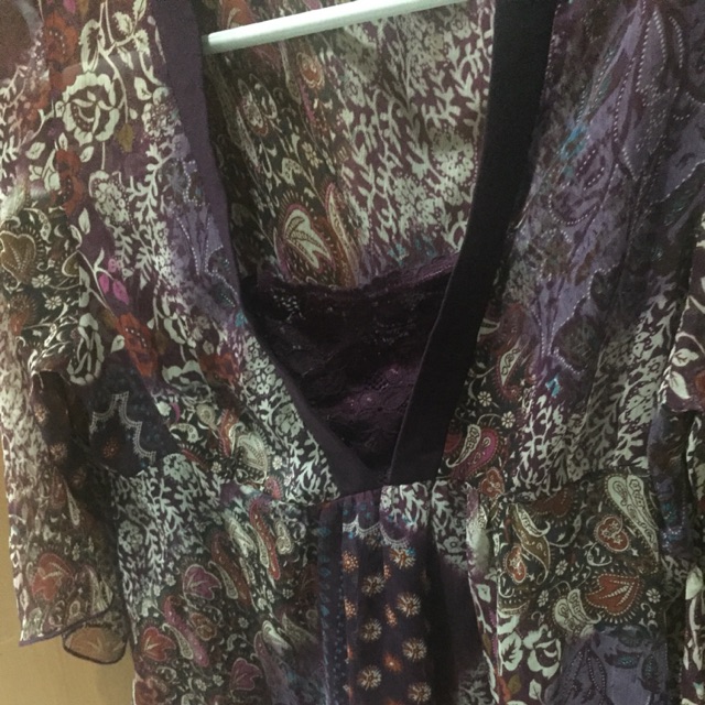 Blus Cardigan Accent. Formal & Casual. Bahan katun. Wrn Ungu tua. Kondisi bagus