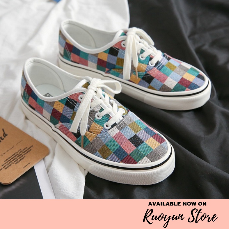 RYX - Quilt Pattern Sepatu Sneakers Pria Fashion Casual - Ori Import