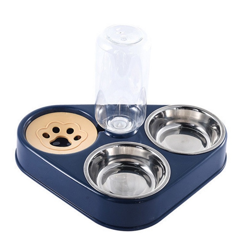 Tempat Makan dan Minum Hewan Peliharaan Kucing Anjing Feeding Dishes - CH507 - Blue