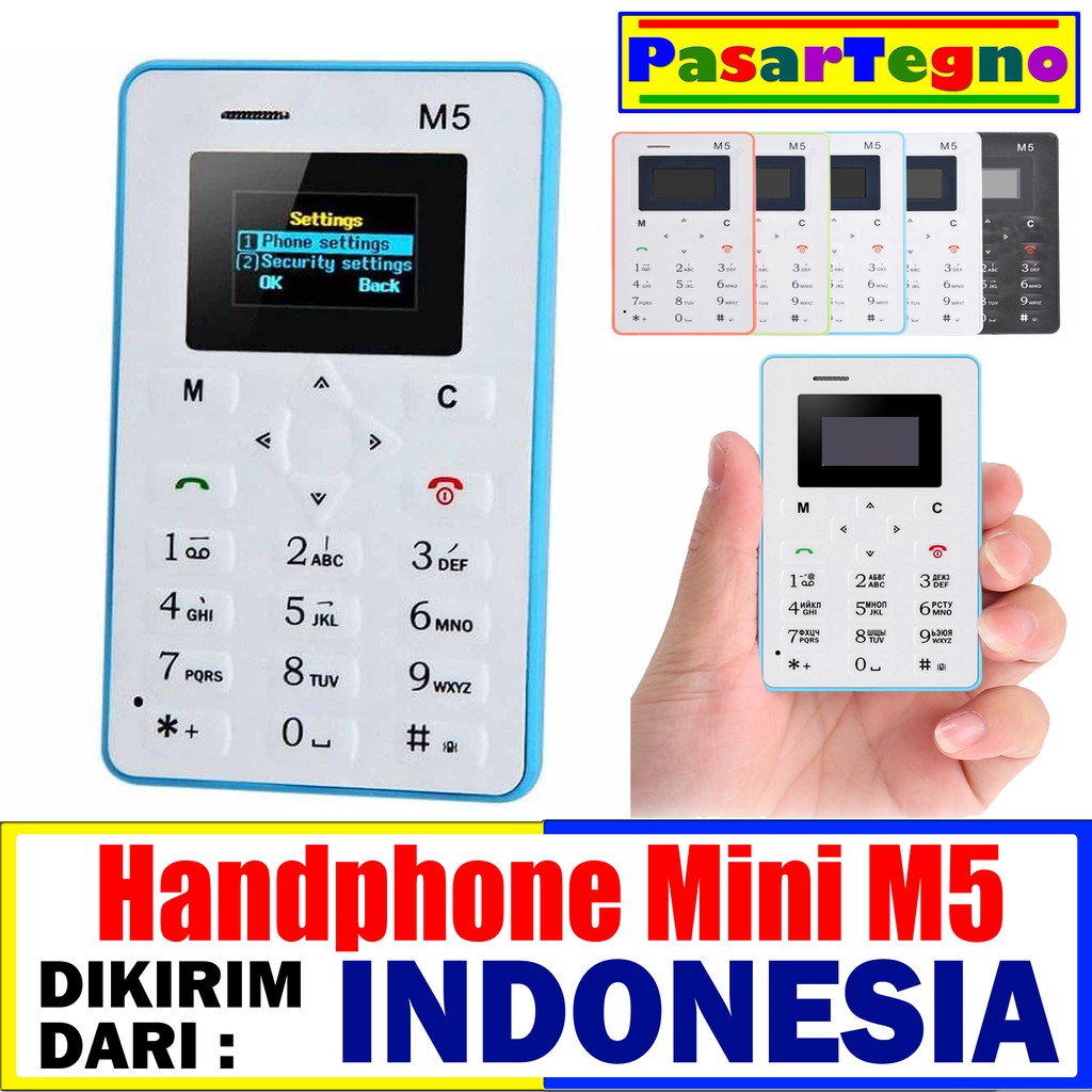 Handphone mini AIEK M5 Hp saku ukuran kartu ponsel radiasi rendah untuk anak seukuran kartu tipis