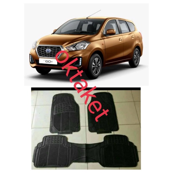 karpet karet 3 pc hitam datsun go + cross