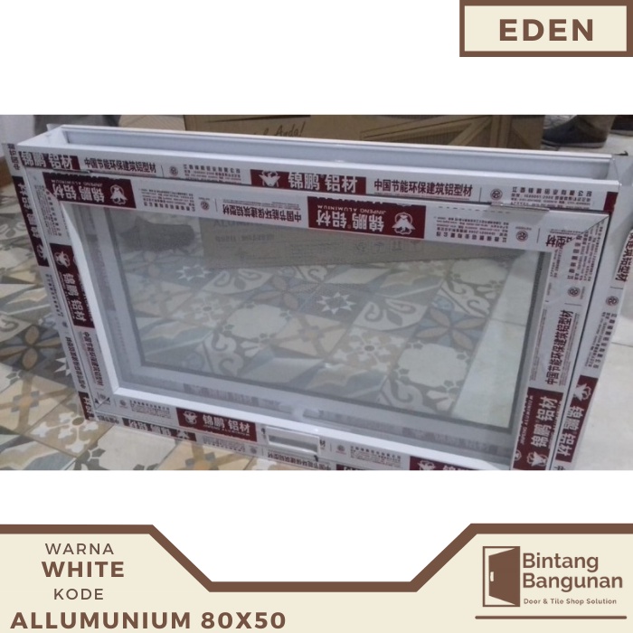 Jendela Rumah, Kamar Mandi, Dapur + Kawat Nyamuk Alumunium Eden - 80x50