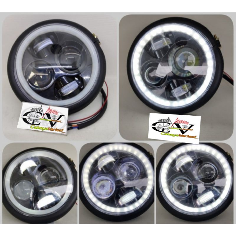 LAMPU DEPAN MOTOR DAYMAKER ANGEL EYE BOTAK CB 100 HARTROOF JEEP LIST P