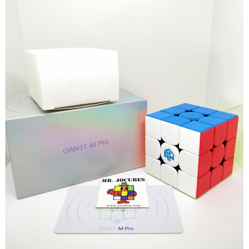 Rubik 3x3 Gan 11 M Pro Frosted Black / Primary Stickerless