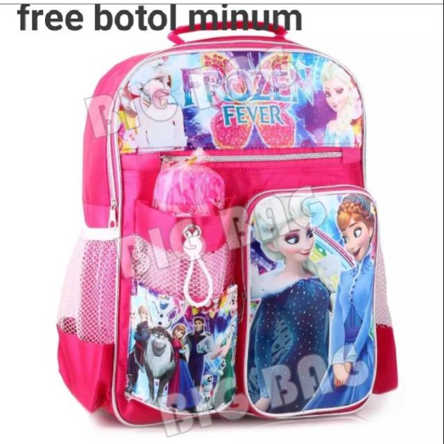 Tas Ransel Frozen Bonus Botol Minum Tas Anak Sekolah