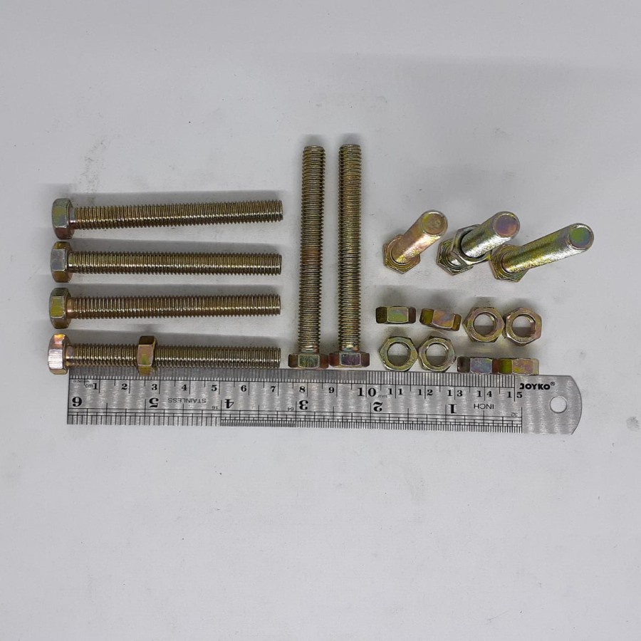 BAUT MUR KUNING M8 X 70 / BMK M8 X 70 / BAUT M8X70 KUNING / BAUT M8 / BAUT 12 KUNCI 12