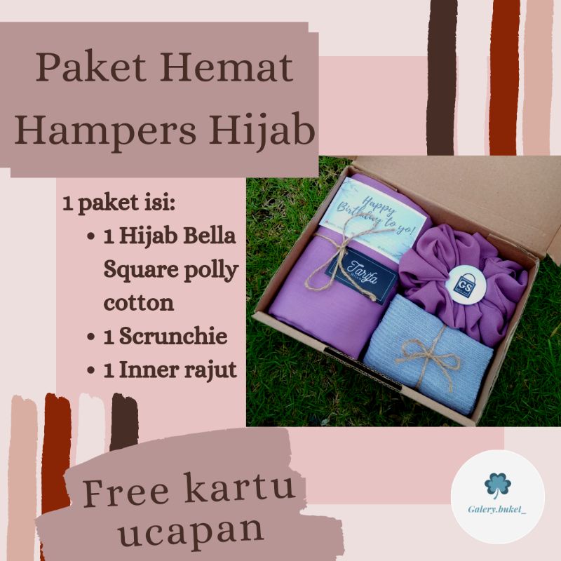 

paket hemat hampers hijab, kado ulang tahun wisuda, gift, souvenir