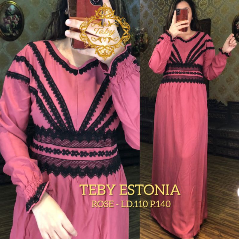 Daster arab Dress TEBY ESTONIA Original Dress Rayon Busui nyaman