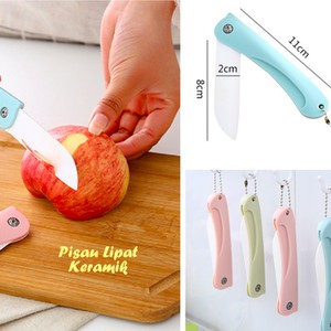 PISAU POTONG LIPAT KERAMIK PEMOTONG BUAH SAYUR MINI KNIFE PORTABLE