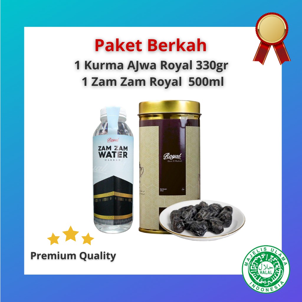 

Paket Berkah ( Kurma Ajwa Royal 330gr + Zamzam Royal 500ml)