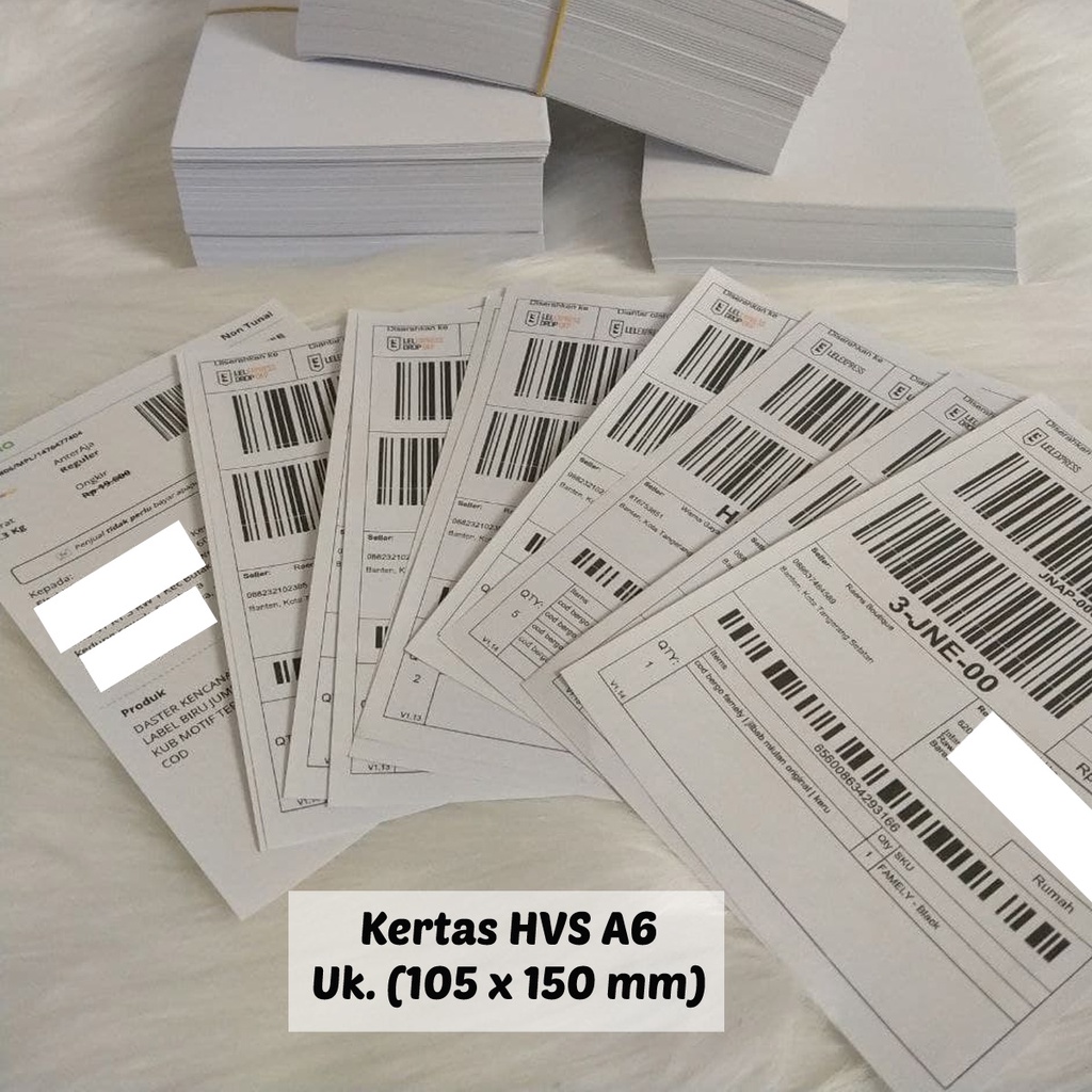 [500 LEMBAR] READY STOCK KERTAS HVS A6 1 RIM 70 GSM | Kertas Label Pengiriman Online Shop