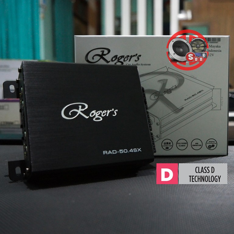 Rogers Mini Amplifier 4-Channel Teknologi Class D Fullrange