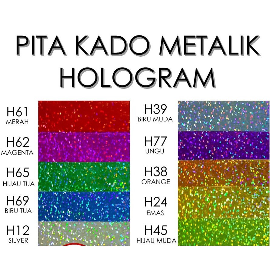 Pita Kado 2cm RIBBON Metalik Hologram Laser Jepang Plastik Kertas Warna Warni Gift Hadiah Parcel Parsel Ulang Tahun Anniversary Birthday Party Wisuda Graduate Bouquete Bucket Pesta Prakarya Kerajinan Craft Crafting Art Grosing Prakarya Malang