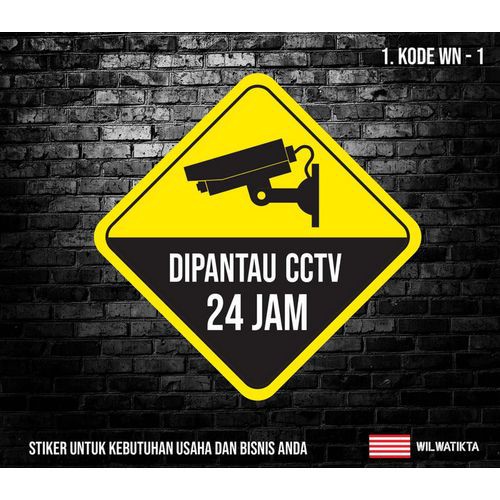 

Sticker Safety Sign Warning kuning Sign Area Pengawasan CCTV