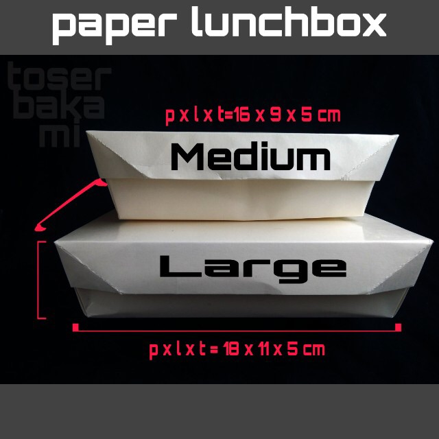 Paper Lunch Box M / Kotak Nasi kertas M / Brown Lunch box (Medium)