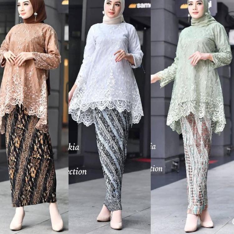 LANGSUNG ATC.. Kebaya Tile Bianca > Setelan Kebaya Burkat / Kebaya Tunik / Kebaya Remaja / Kebaya Mo