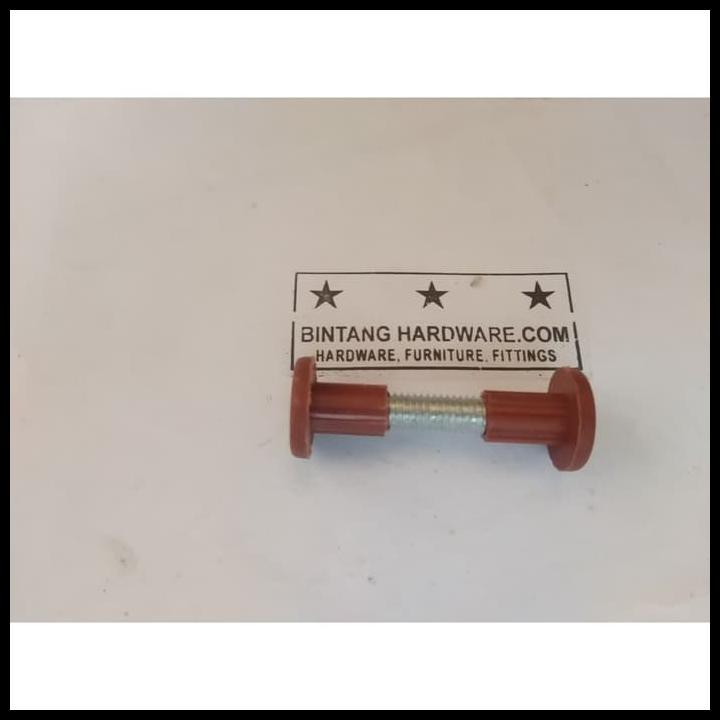 Baut Sambung Baut Tembus Connecting Bolt Knockdown Besi Plastik Coklat