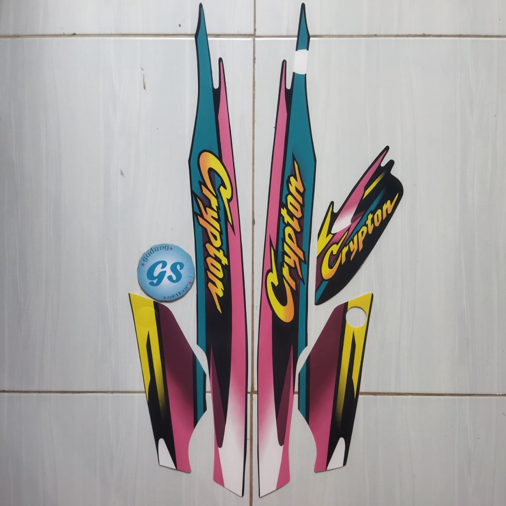 stiker striping motor yamaha crypton 2000 hijau