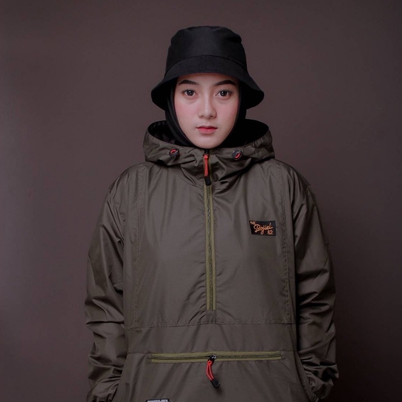 The Bojiel Jacket Cagoule Saku Doraemon Pria Wanita Simple Polos Original Distro Populer Olive