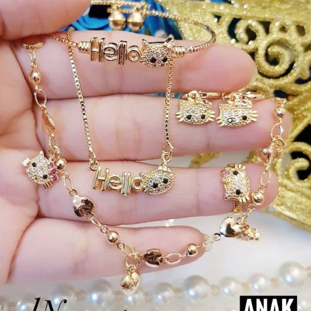 Xuping set perhiasan anak lapis emas 18k 2927j