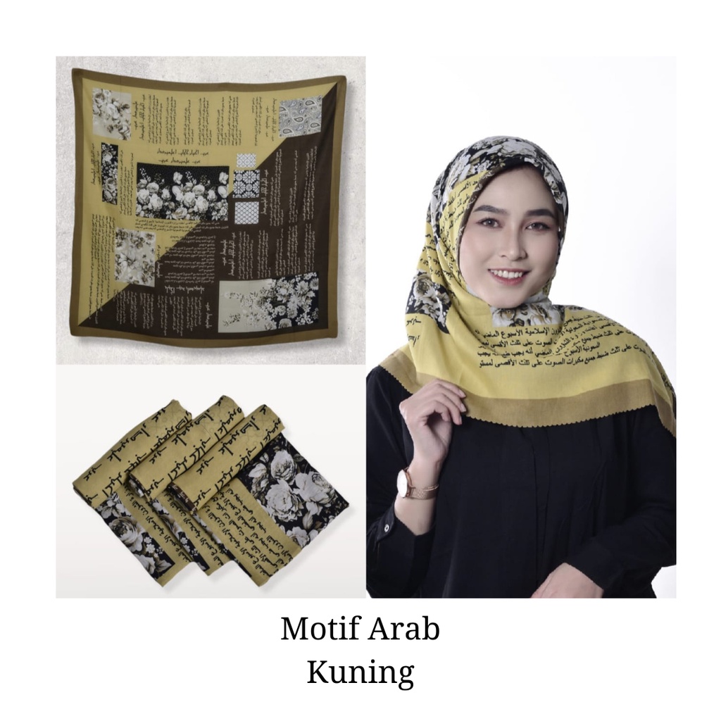 Kerudung Segi Empat Motif Arab / Hijab Motif / Kerudung Syari / Hijab Premium Voal Lasercut