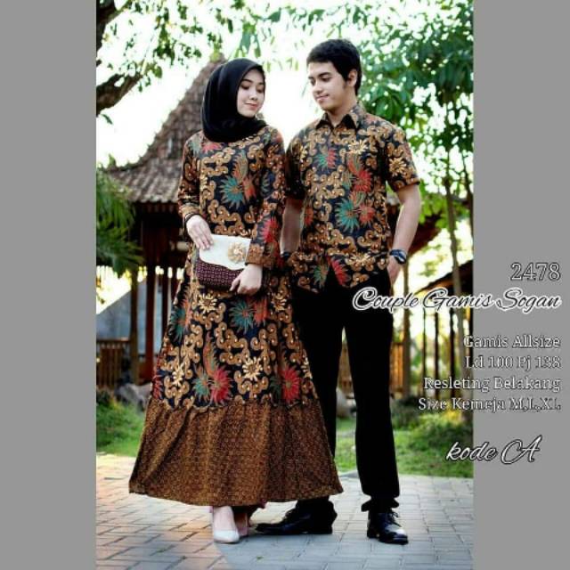 (TERMURAH) gayatri Batik - Gamis Sogan Rempel Bawah