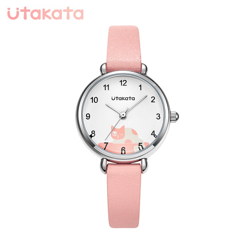 UTAKATA A0006 Jam Tangan Wanita Analog Tali Kulit WATCHKITE WKOS