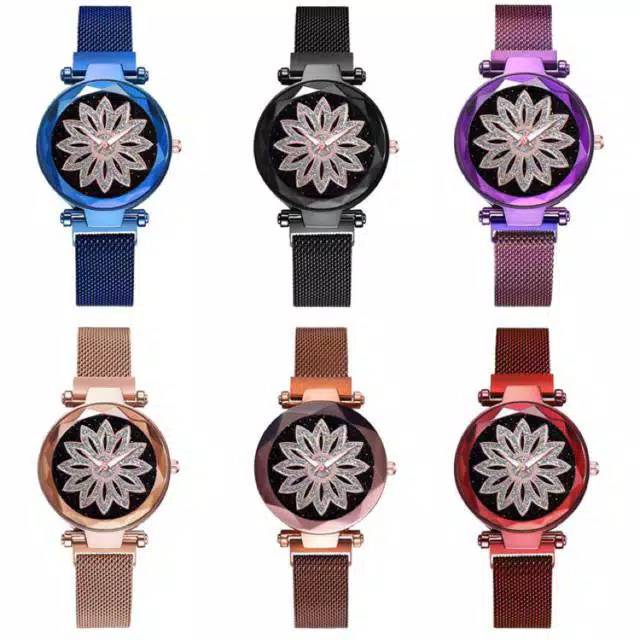 Jam Tangan Wanita Magnetik Motif Baling-Baling Hiasan STRAP RANTAI PASIR